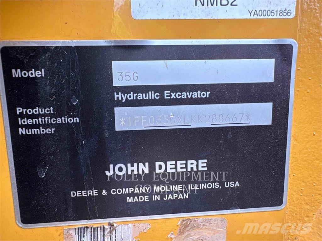 John Deere 35G Excavadoras sobre orugas
