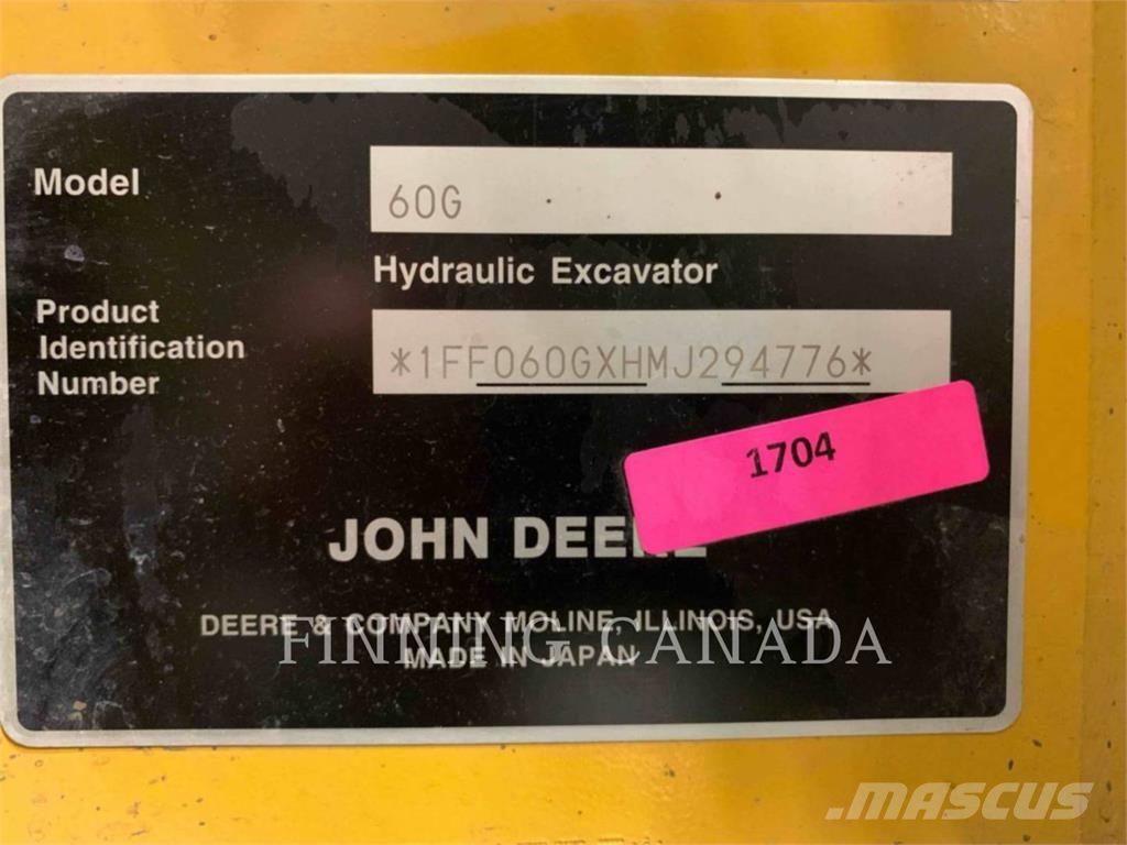 John Deere 60G Crawler excavators