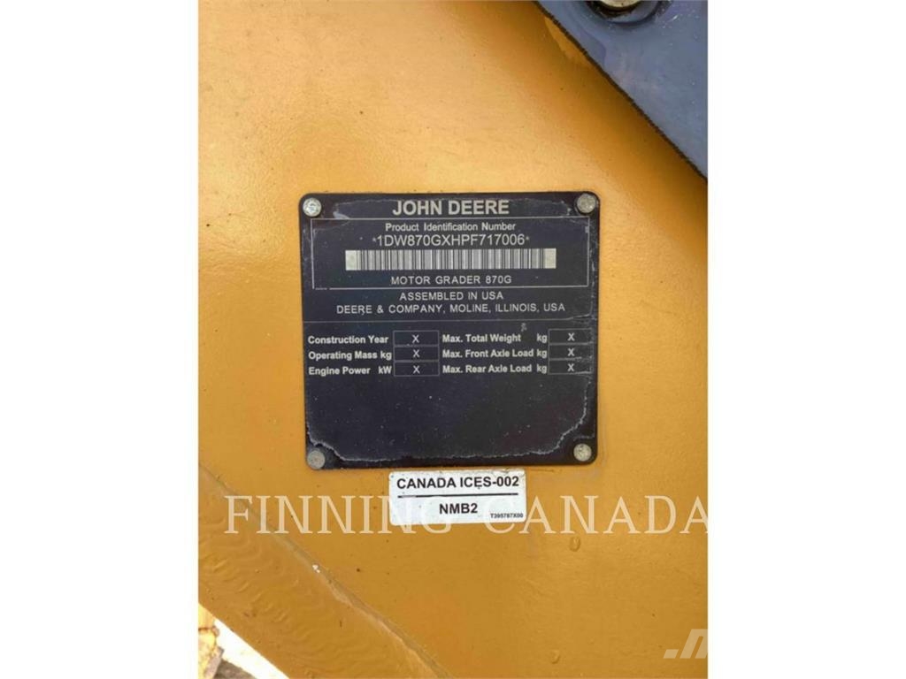 John Deere 870G Grejdry