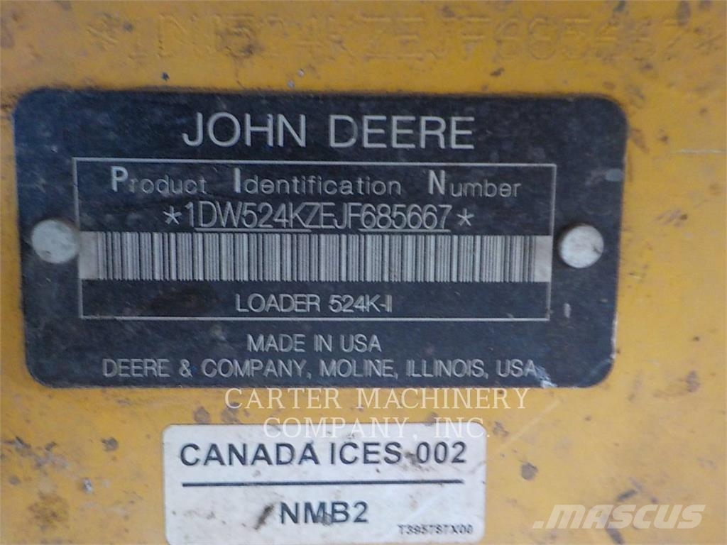 John Deere & CO. 524 K II ホイールローダー・タイヤショベル