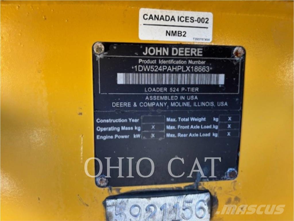 John Deere & CO. 524P Фронтальные погрузчики