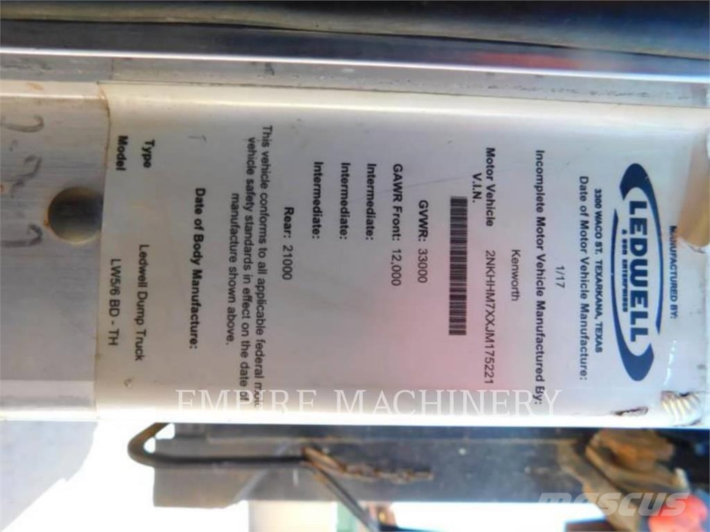 Kenworth (OBSOLETE) 6Y DMP AZ Autocisterna