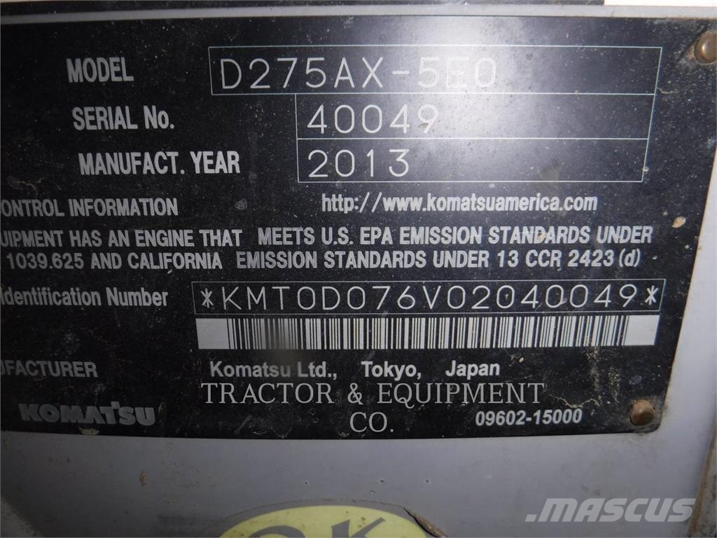 Komatsu D275AX-5EO Bouteurs sur chenilles