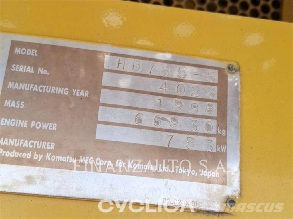 Komatsu HD785-5 Дъмпери/моторни превозни средства