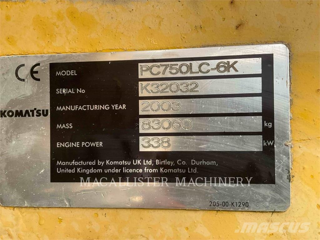 Komatsu PC750 Gravemaskiner på larvebånd