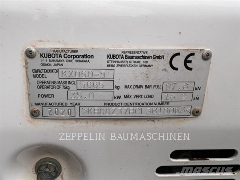 Kubota KX060 Pásová rýpadla