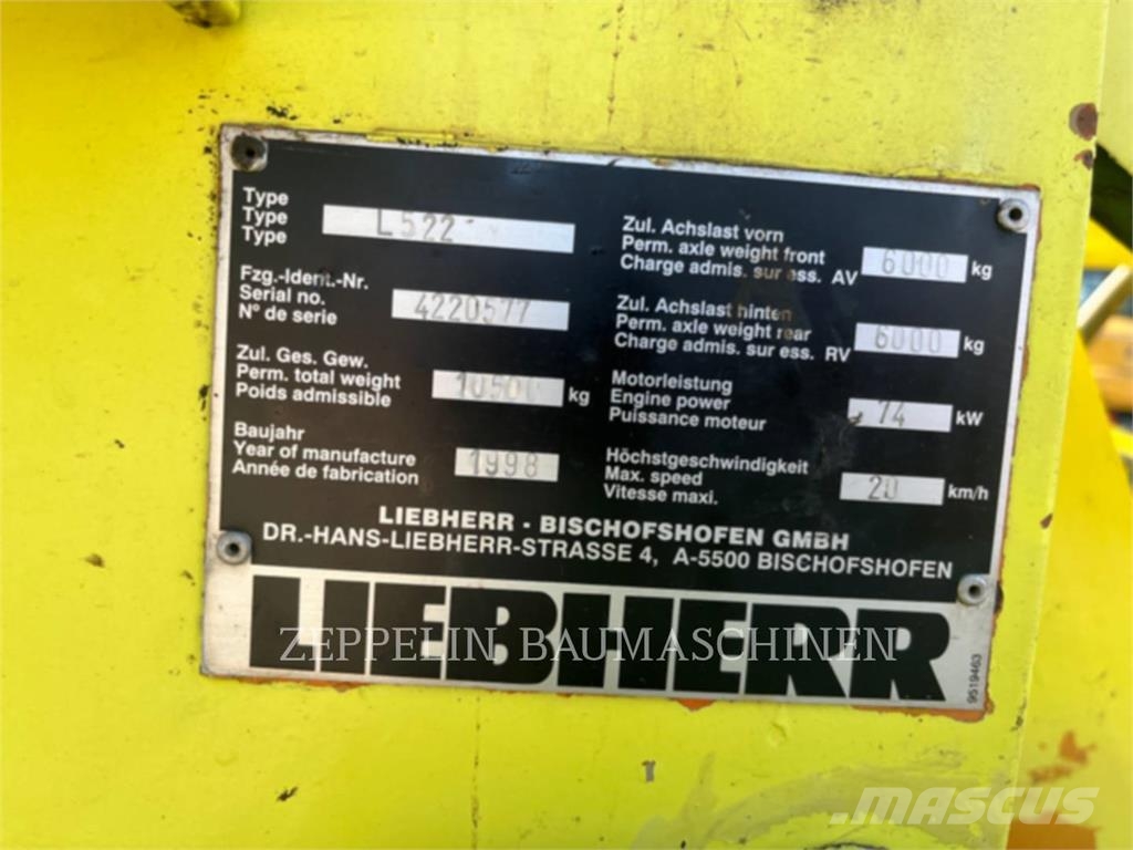 Liebherr L522 Iekrāvēji uz riteņiem
