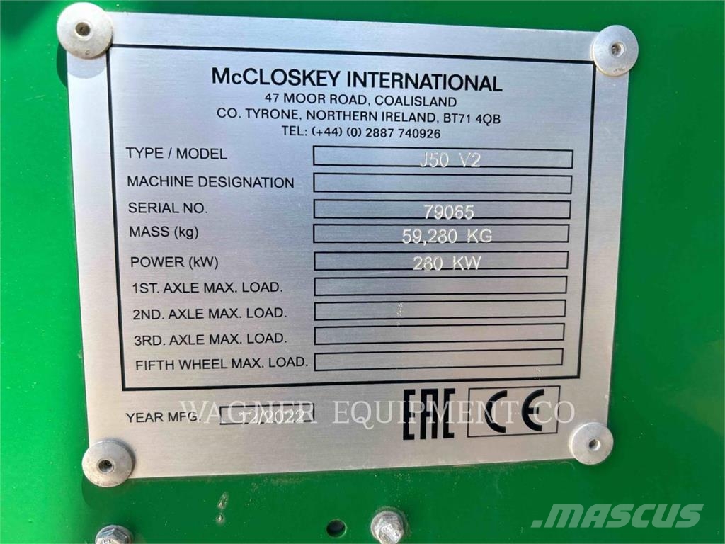 McCloskey J50V2 جراشات