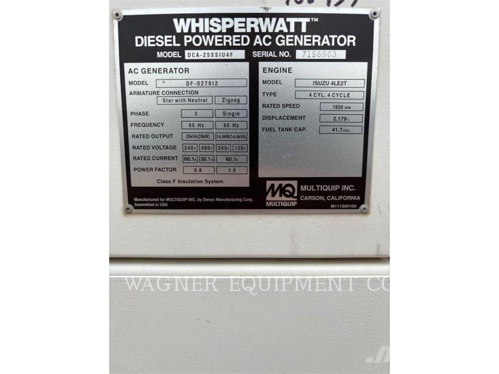 MultiQuip DCA25SSIU4F Otros Generadores