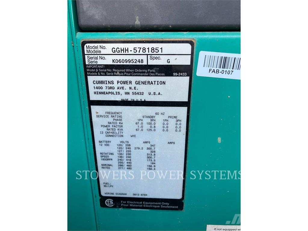 Onan GGHH 柴油發電機