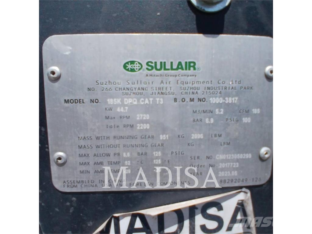 Sullair 185DPQ-CAT مجففات هواء مضغوط