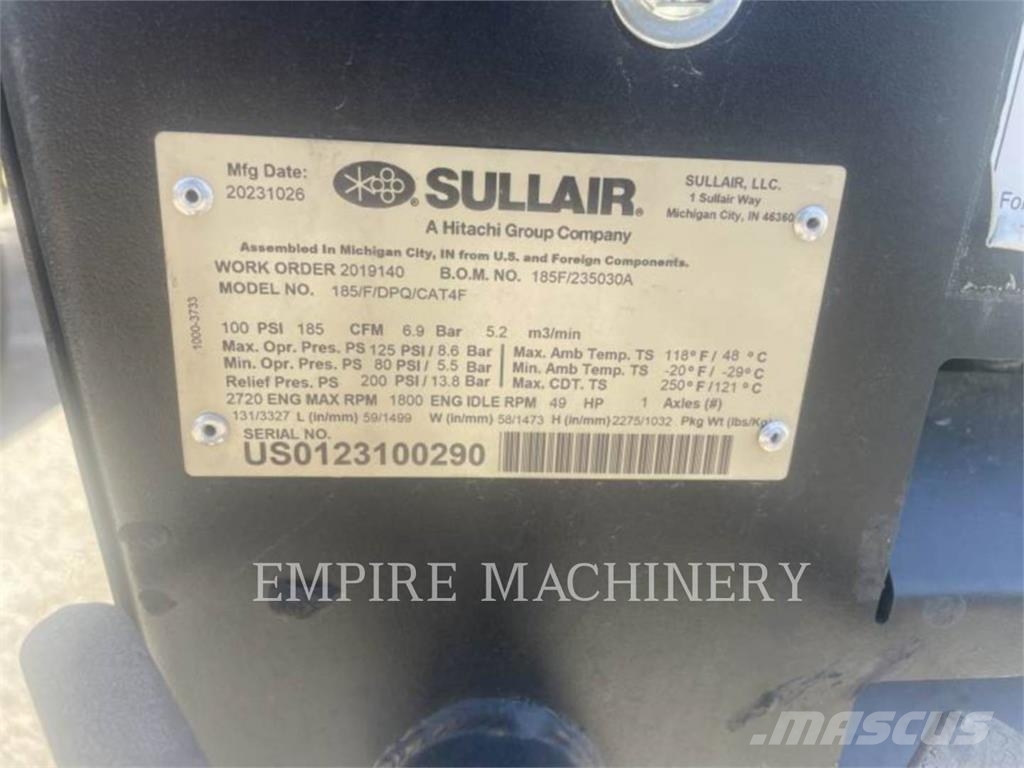 Sullair DPQ185CA 콤푸레샤