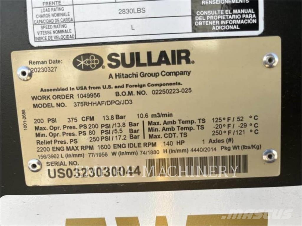 Sullair DPQ375HHAF Compressors