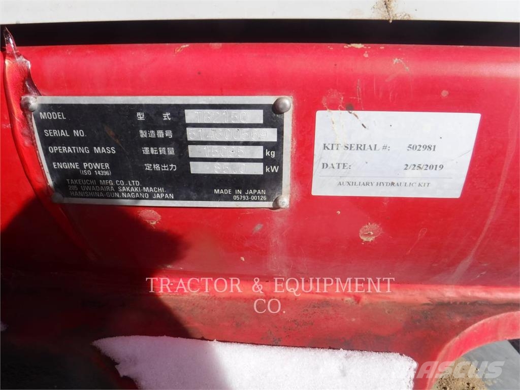 Takeuchi TB2150 Paletli ekskavatörler