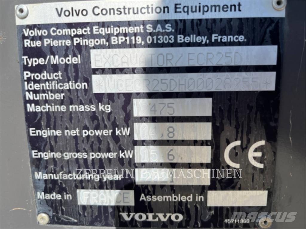 Volvo CONST. EQUIP. NA, INC. EC25 Crawler excavators