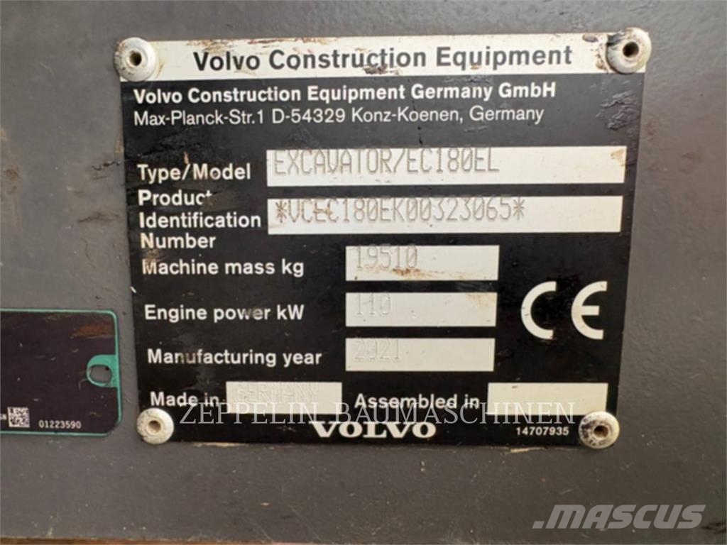 Volvo CONST. EQUIP. NA, INC. EC180E Bagri goseničarji