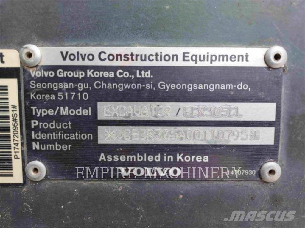 Volvo CONST. EQUIP. NA, INC. EC305CL 대형 굴삭기 29톤 이상