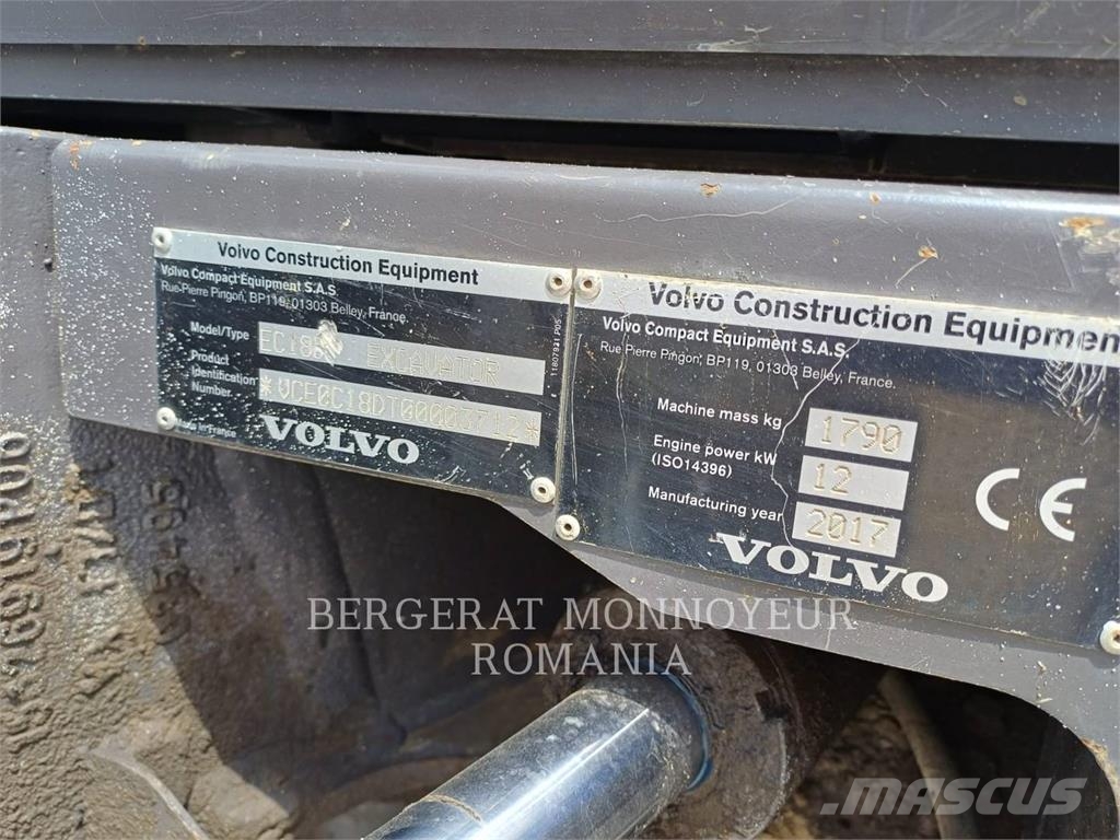 Volvo EC18D حفارات صغيرة أقل من 7 طن (حفارات صغيرة)