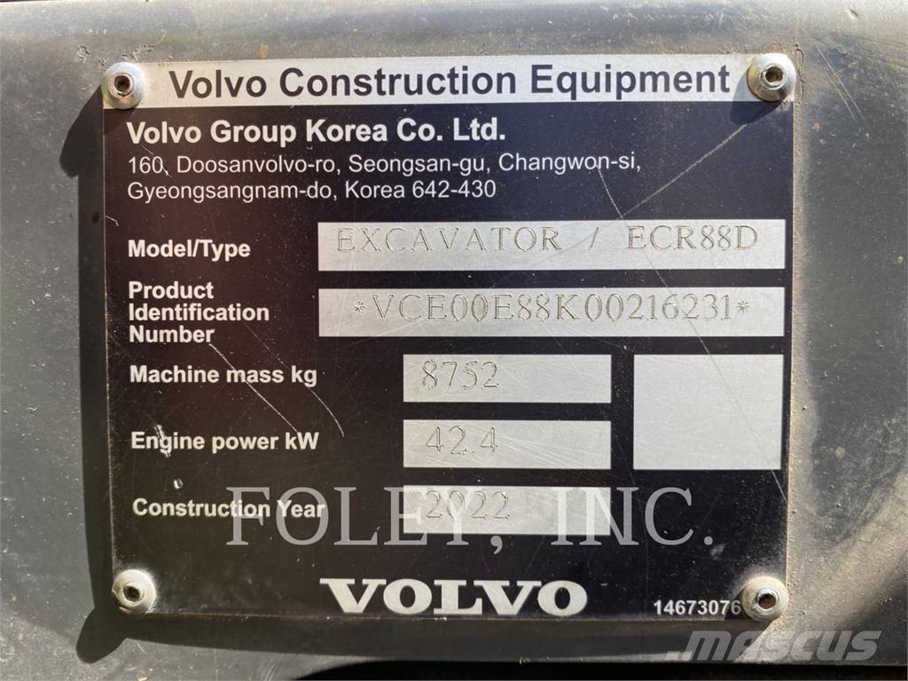 Volvo ECR88D Paletli ekskavatörler