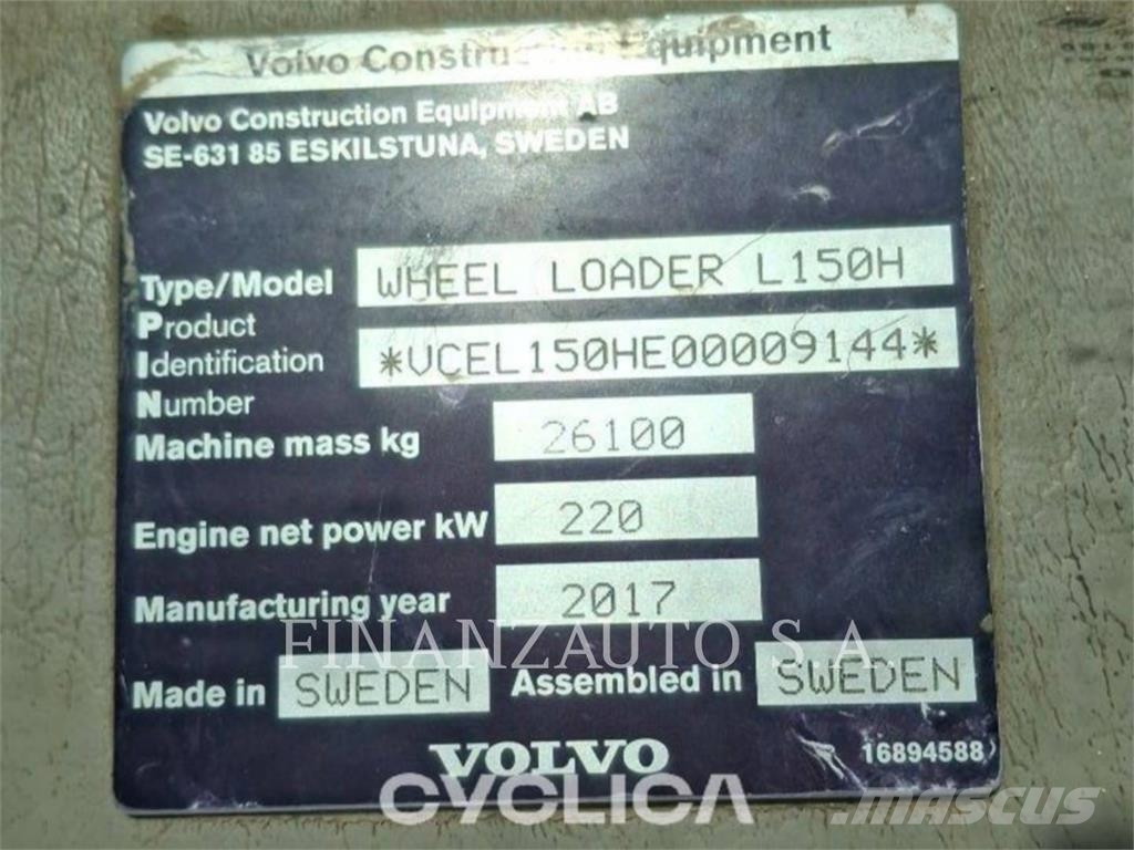 Volvo L150 Pás carregadoras de rodas