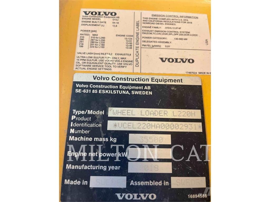 Volvo L220H 휠로우더