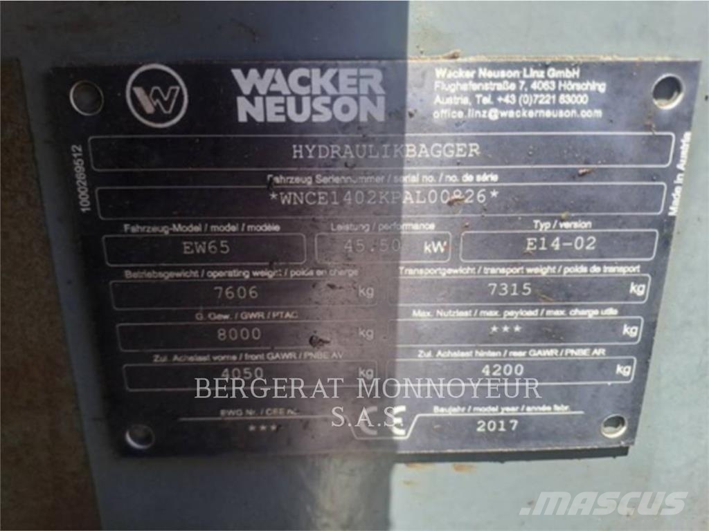 Wacker EW65 Mini excavadoras < 7t