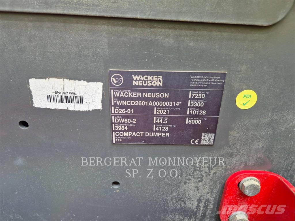 Wacker Neuson DW60-2 Kiper tovornjaki