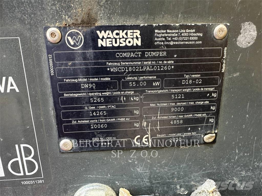 Wacker Neuson DW90 Wywrotki