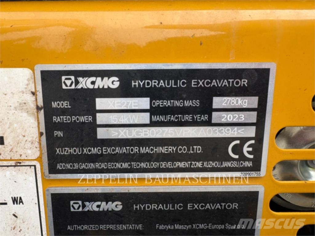 XUZOU XE27E Vikšriniai ekskavatoriai