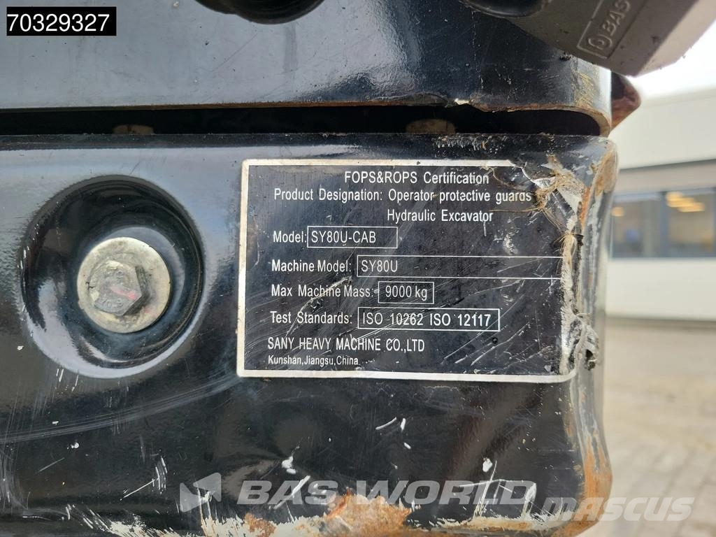 Sany SY80 U A/C - 3 Buckets حفارات صغيرة أقل من 7 طن (حفارات صغيرة)
