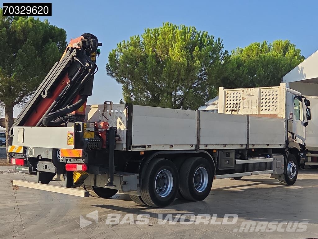 Renault K 380 K 6X4 Grua Palfinger PK18002 EH Mando Suspen شاحنات مسطحة/مفصلية الجوانب