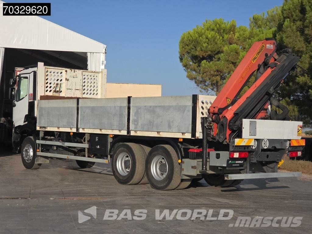 Renault K 380 K 6X4 Grua Palfinger PK18002 EH Mando Suspen 平板式/側卸式卡車