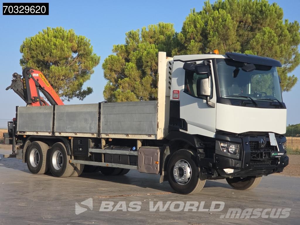 Renault K 380 K 6X4 Grua Palfinger PK18002 EH Mando Suspen 平板式/側卸式卡車