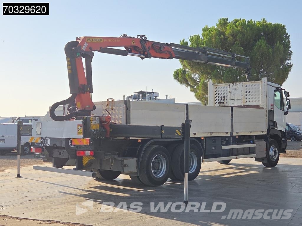 Renault K 380 K 6X4 Grua Palfinger PK18002 EH Mando Suspen 平板式/側卸式卡車