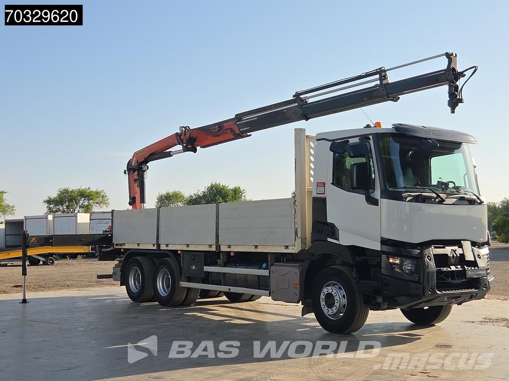Renault K 380 K 6X4 Grua Palfinger PK18002 EH Mando Suspen شاحنات مسطحة/مفصلية الجوانب