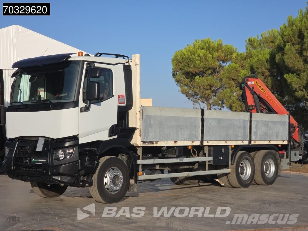 Renault K 380 K 6X4 Grua Palfinger PK18002 EH Mando Suspen شاحنات مسطحة/مفصلية الجوانب