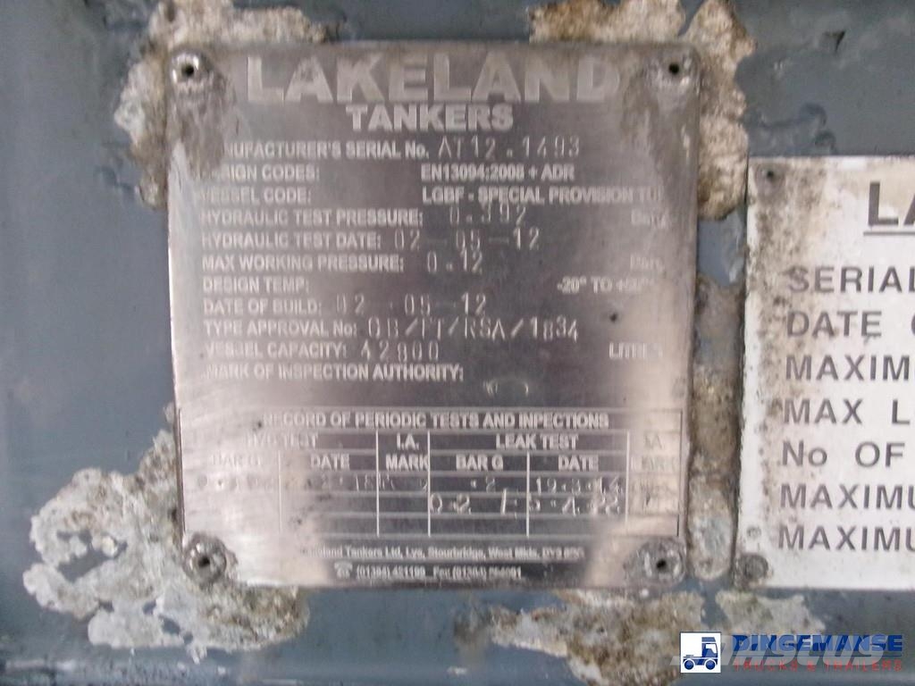 Lakeland Fuel tank alu 42.8 m3 / 6 comp + pump Poluprikolice cisterne