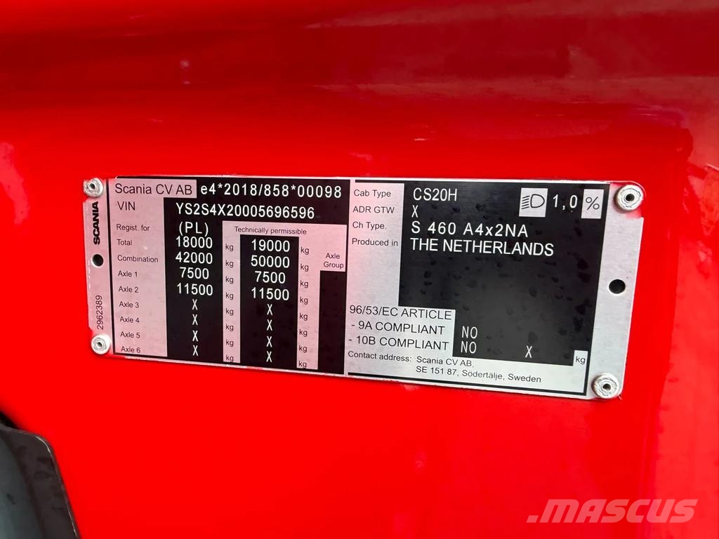 Scania S460 SUPER *445 Tkm* Retarder 2 Tank Full Spoiler Naudoti vilkikai