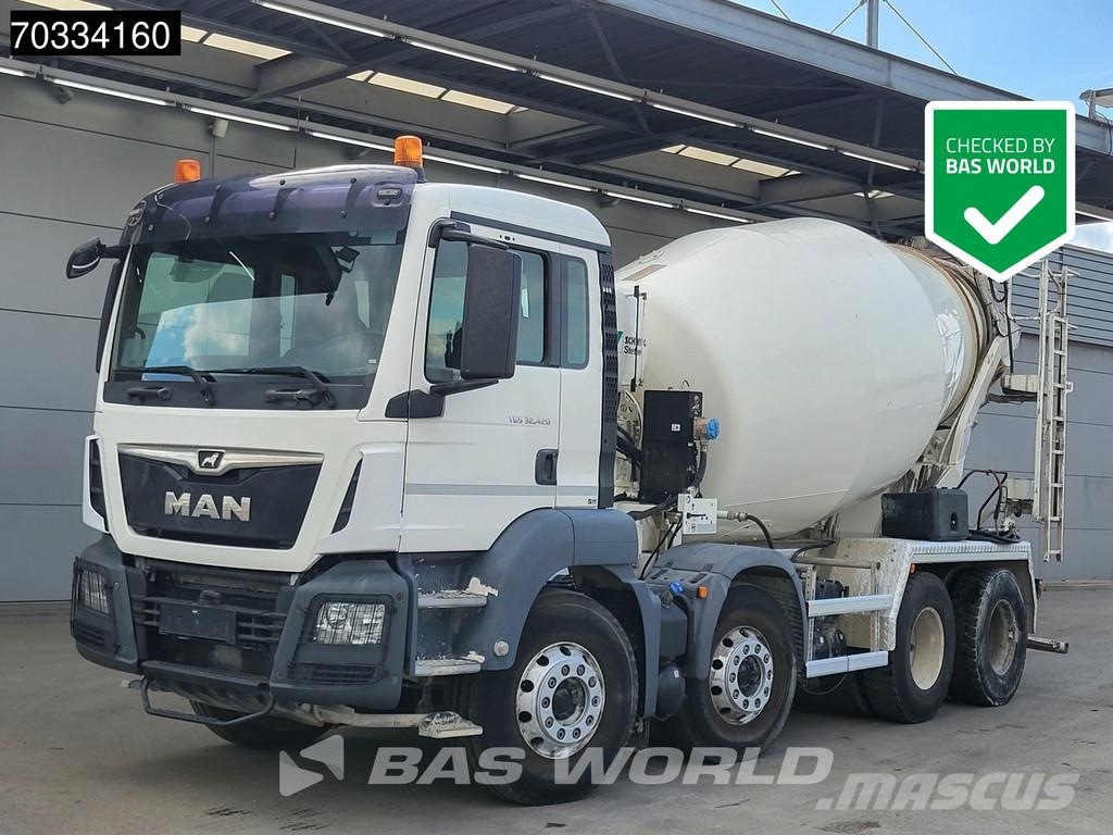 MAN TGS 32.420 TGS 8X4 Schwing 9m3 mixer steelsuspensi Betonvežiai