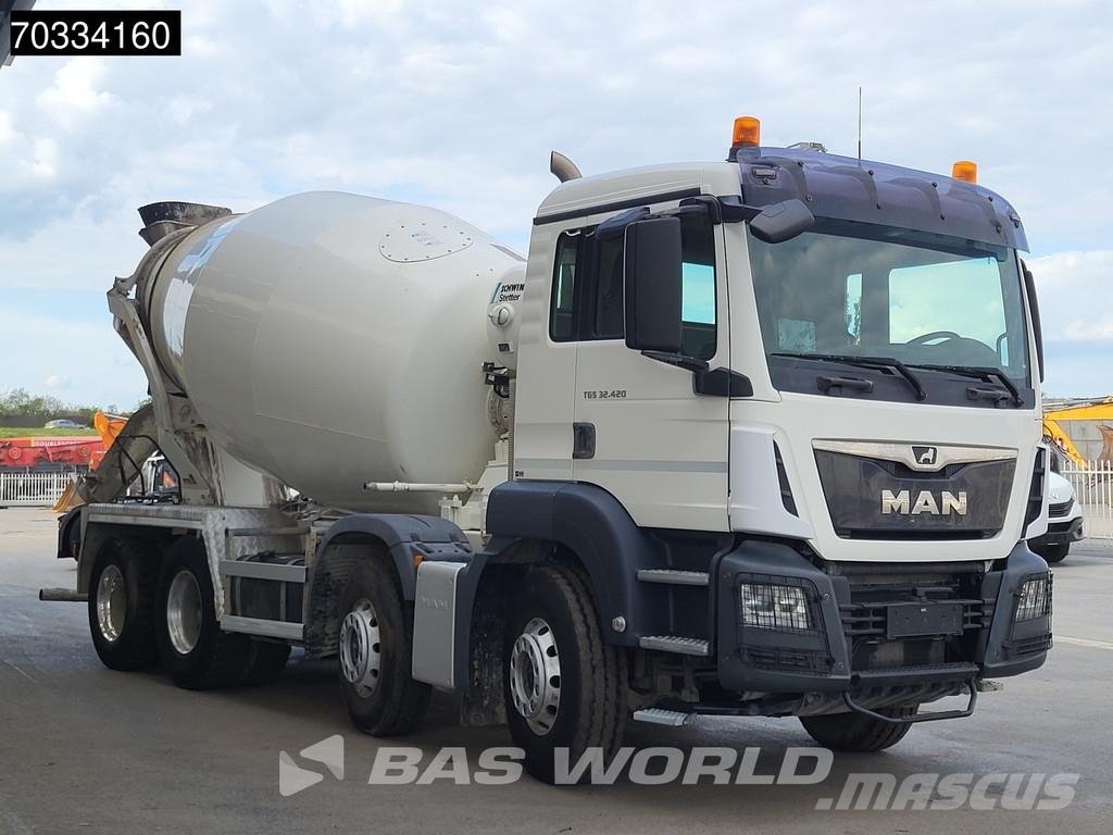 MAN TGS 32.420 TGS 8X4 Schwing 9m3 mixer steelsuspensi Betonvežiai