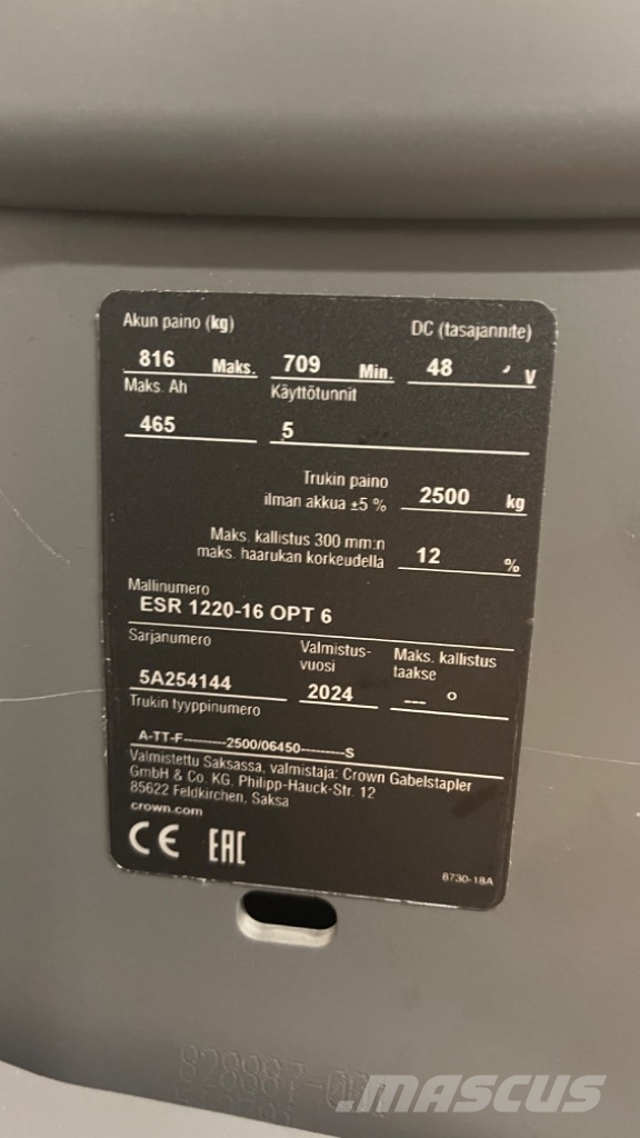 Crown ESR1220-1.6 Työntömasto Viličarji s pomičnim teleskopom
