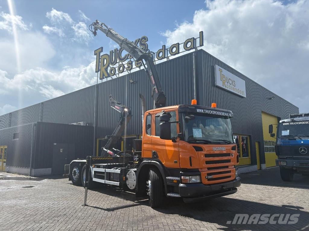 Scania P280 + HIAB 111BS-2 DUO + 6X2 + HOOKSYTEM + EURO 5 Camiones polibrazo