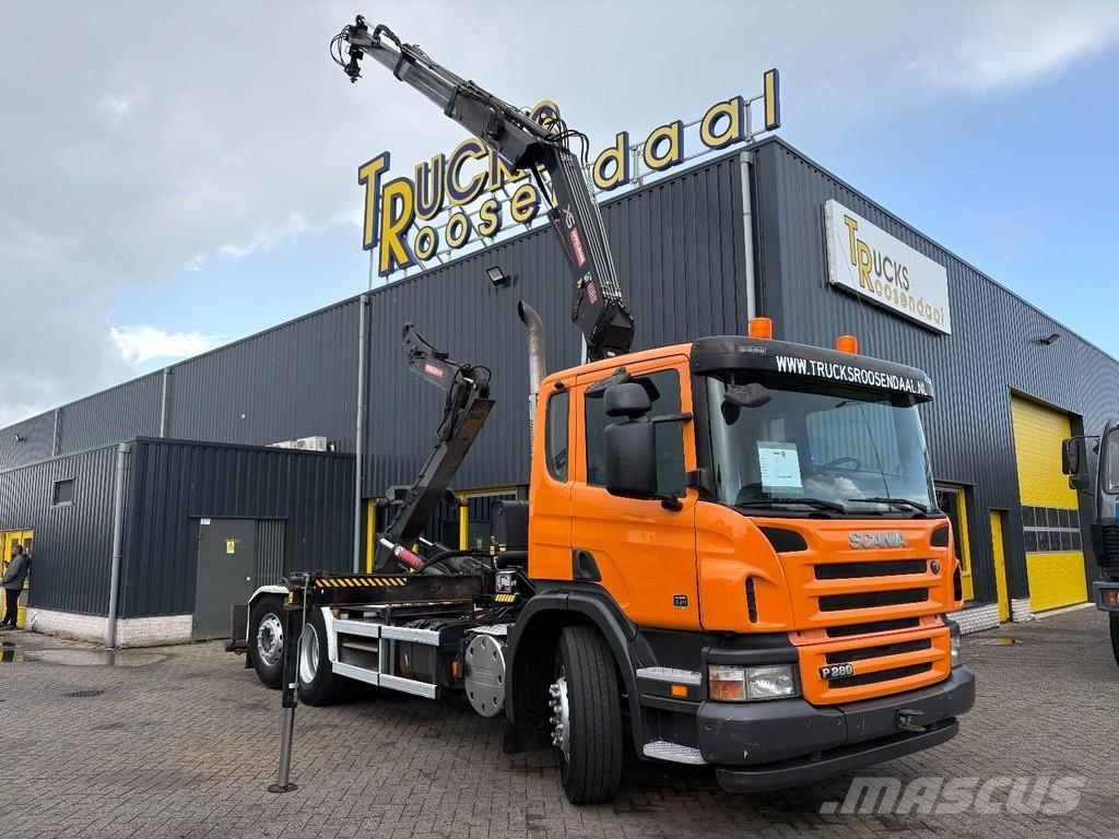 Scania P280 + HIAB 111BS-2 DUO + 6X2 + HOOKSYTEM + EURO 5 Camiones polibrazo