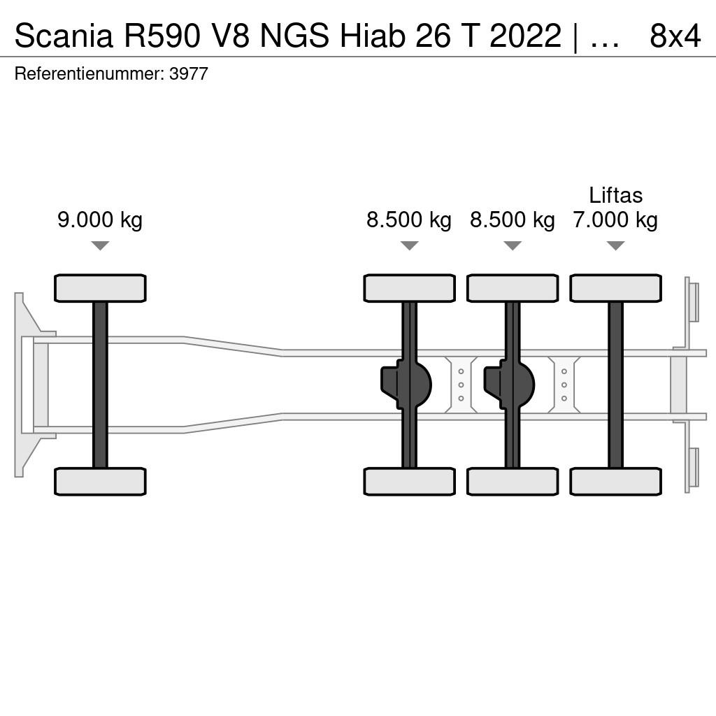 Scania R590 V8 NGS Hiab 26 T 2022 | full air | steering | Вантажівки з гаковим підйомом