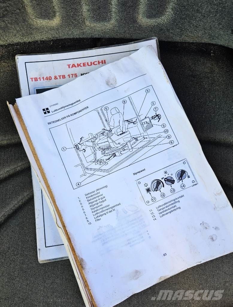 Takeuchi TB 1140 Gravemaskiner på larvebånd