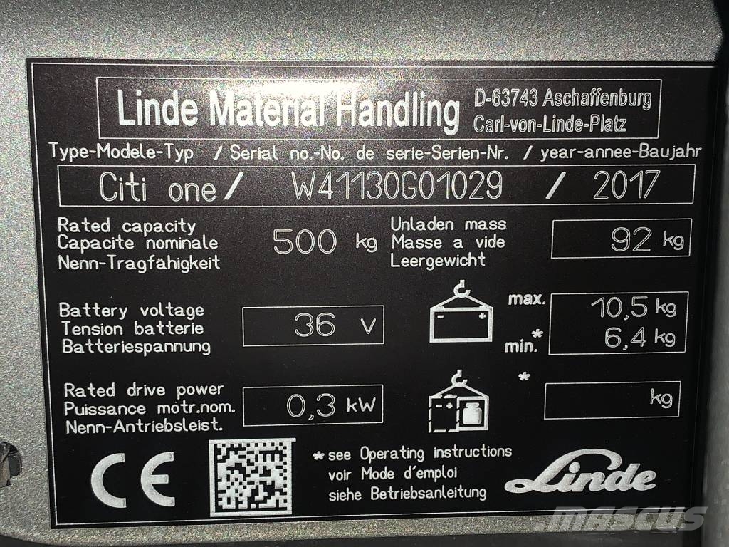 Linde CITI ONE V-3835 OB شاحنات مناولة ذاتية الدفع