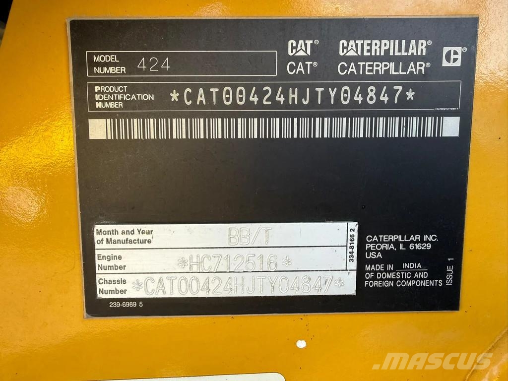 CAT 424 Backhoe Loader - Rock Bucket With Teeth - Side Graaf-laadcombinaties