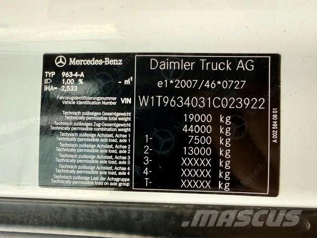 Mercedes-Benz Actros 5 / 1851 StreamSpace/Kipphydraulik/Standkli Trekkvogner