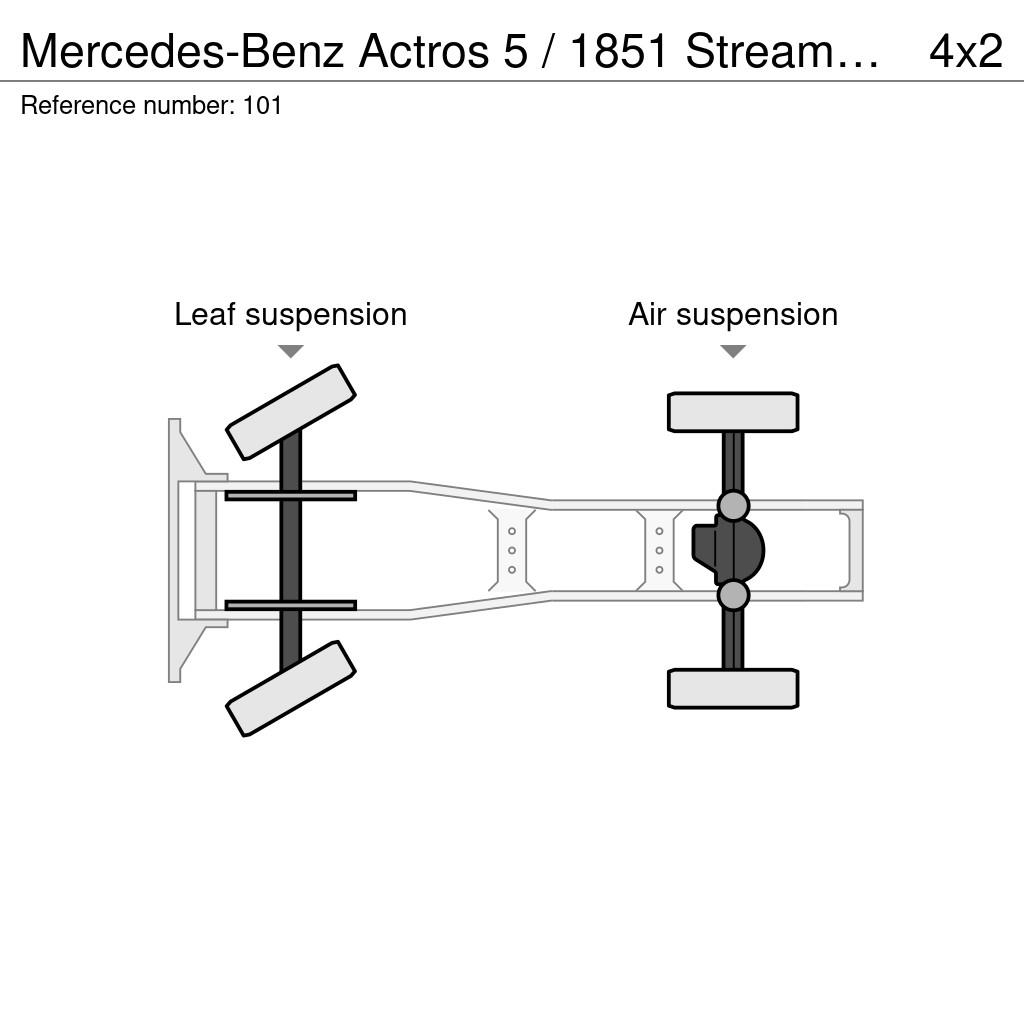 Mercedes-Benz Actros 5 / 1851 StreamSpace/Kipphydraulik/Standkli وحدات الجر