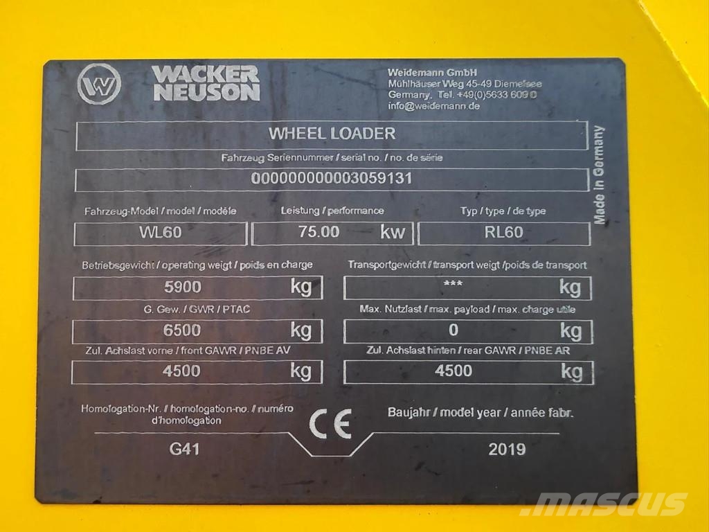 Wacker Neuson WL60 لوادر بعجل
